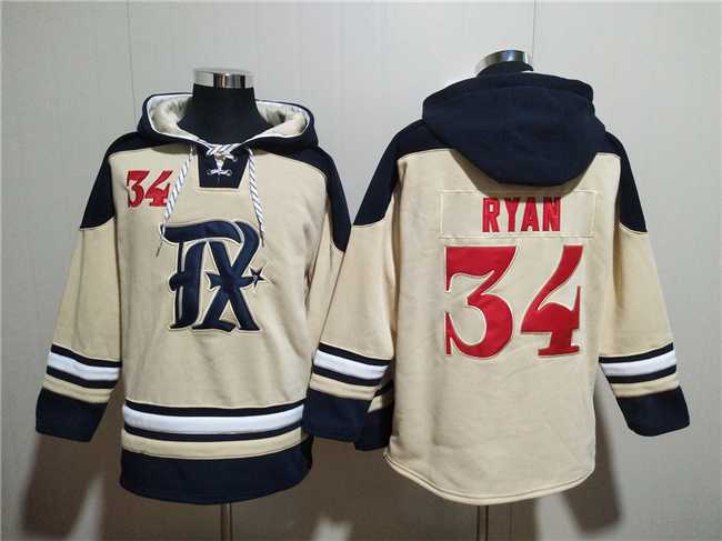Men's Texas Rangers #34 Nolan Ryan Cream Ageless Must-Have Lace-Up Pullover Hoodie,We sell and wholesale Men's Texas Rangers #34 Nolan Ryan Cream Ageless Must-Have Lace-Up Pullover Hoodie on line form chian!
